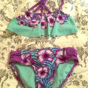 Girls floral 2-piece bathing suit